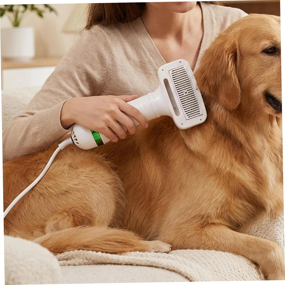 CEPILLO SECADOR PORTATIL PARA MASCOTAS (2 EN 1) - POTENTE Y SILENCIOSO