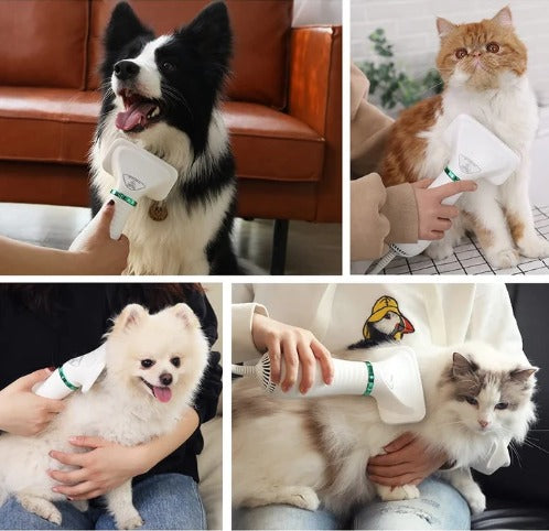 CEPILLO SECADOR PORTATIL PARA MASCOTAS (2 EN 1) - POTENTE Y SILENCIOSO